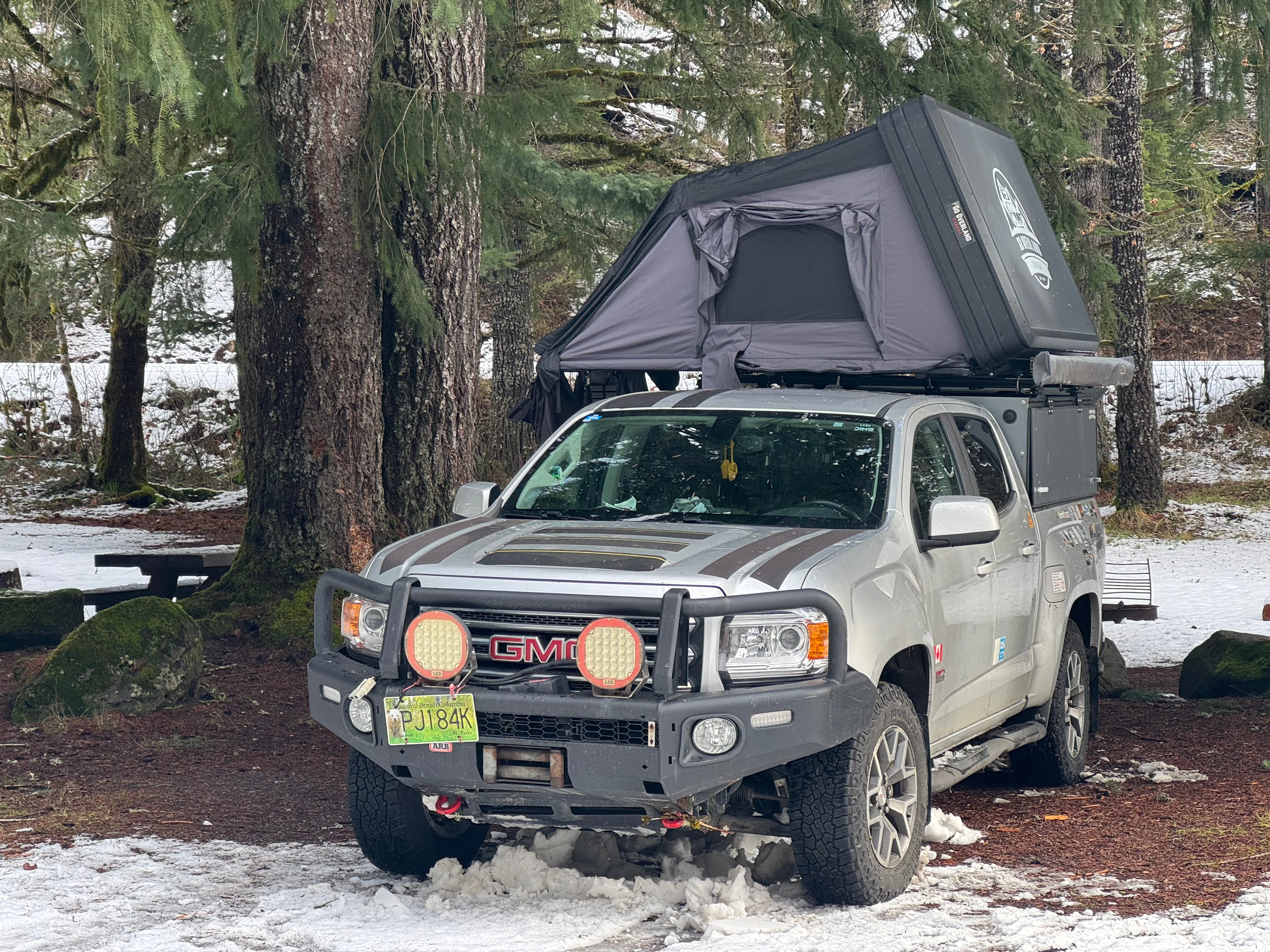 Pac at remote hot springs in British Columbia